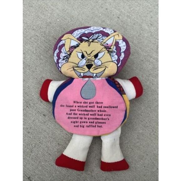 Vintage 1979 Dan-Dee Imports Little Red Riding Hood Flip Story Cloth Doll Book - Picture 4 of 9